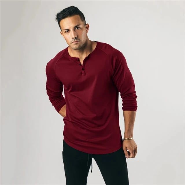 Image of Men's Henley Full Sleeve T-Shirt