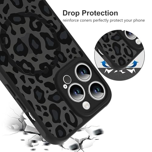 Image of KANGHAR Case for iPhone 13 Pro Max Phone Case Leopard Printed Pattern | Cute Cheetah [Compatible with Magsafe] Protective Magnetic Case for Girls Women Men 6.7 inch