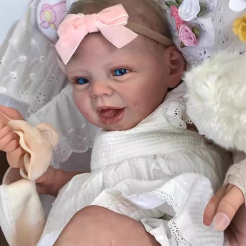Muñeca Reborn de bebé realista 22 pulgadas de silicona suave miniatura 5