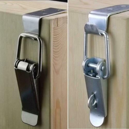 Lot de 4 loquets à bascule à ressort en acier inoxydable à 90 degrés pour une utilisation sur boîtes, valises, boîtes à outils et tiroirs en bois