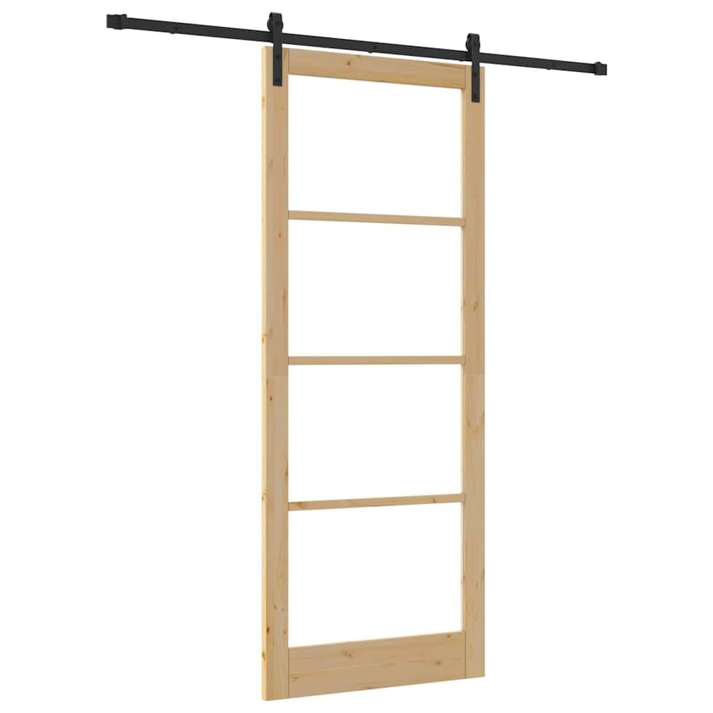 vidaXL Drzwi przesuwne Inny ORKDAL Brązowy 93 x 232 cm | Zrobione z drewna i metalu, żeby długo służyły, Proste i eleganckie, pasują do każdego współczesnego wnętrza,