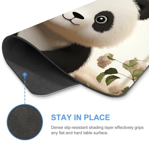 Tapis de souris carré panda ultra fin pour ordinateur portable