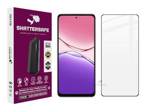 Image of Shattersafe Oleophobic Tempered Glass Screen Protector Compatible For Oppo A5x 5G [Pack of 1]. Edge To Edge Full Screen Protection With Easy Installation Kit & Case Friendly Fit.