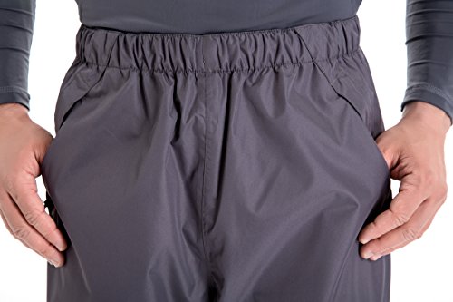 image for Clothin Men's Rain Pants Waterproof Elastic-Waist Drawstring with Fron
