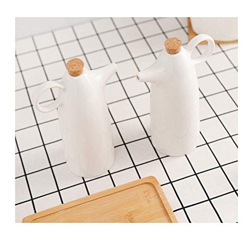 XBSXP Öl Essig Flasche Topfspender Küchenkeramik Olivensauce Spender Staubdicht und auslaufsicher mit Ausgießer Holzflaschenverschluss verhindert Oxidation 300ML weiß 2 Stück 5 XBSXP Öl Essig Flasche Topfspender Küchenkeramik Olivensauce Spender Staubdicht und auslaufsicher mit Ausgießer Holzflaschenverschluss verhindert Oxidation 300ML weiß 2 Stück