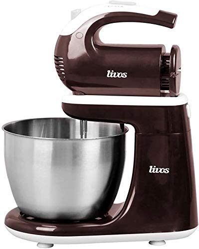 Elektrischer Edelstahl Standmixer, 300 W Elektromixer mit Schüssel Handmixer 5-Gang-Einstellungen Für Küche Home Head Maschine