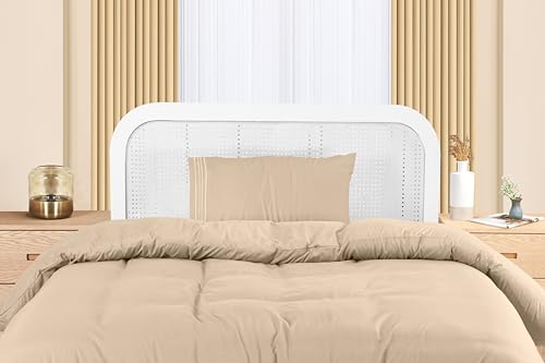 Utopia Bedding Duvet Cover - Single Duvet Cover Set including Embroidered Pillowcase - Soft Microfibre Polyester Bedding (Beige) - Image 2