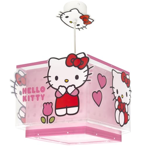 Dalber Lustre Chambre Lampe Suspension Enfand Hello Kitty, 73262, E27, Rose