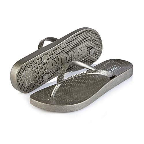 Tongs Anatomic Coloko Lantana en étain métallique argenté pointure 42 EU pour l'été