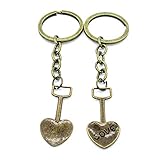 5 pezzi bronzo antico tono portachiavi portachiavi gioielli fermagli fornitori TK0917 amore pala
