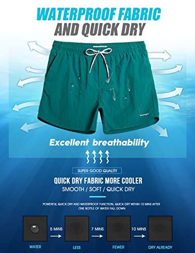 Image of MaaMgic Mens Slim Fit Quick Dry Short Swim Trunks with Mesh Lining