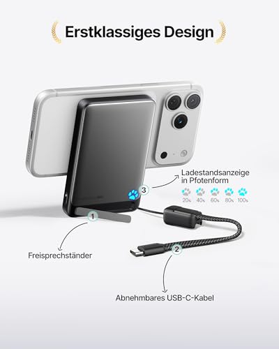INIU für MagSafe Qi2 15W Powerbank, Ultraschlank 10000mAh Externe Handyakku – Ansicht 5