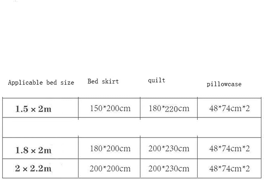 Bed Skirt Four-Piece Set Small Fresh Children's Student Princess Style (Color : D Size : 1.8x2m) (C 2x2.2m)