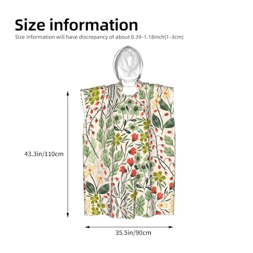 Poncho à capuche en microfibre fleurs - Peignoir de bain léger