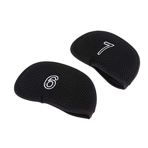 YIJU 10 Unidades de Poliéster para Taco de Golfe Capas Protetora de Ferro em Cunha - Preto