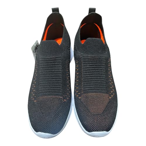 Image of Men's Slip-On Walking Shoes with Breathable Knit Mesh Upper | Lightweight Cushioned Sole Casual Sneakers | Sock-Style Flexible Comfort Shoes for Walking, Travel & Light Sports
