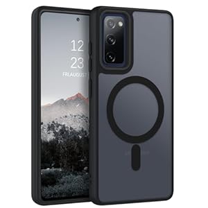 DUEDUE for Samsung Galaxy S20 FE Case Magnetic, Fit for MagSafe, Full Camera Protection Shockproof Protection, Anti-Scratch Translucent Matte Back Case for Samsung S20 FE 4G/5G 6.5", Black