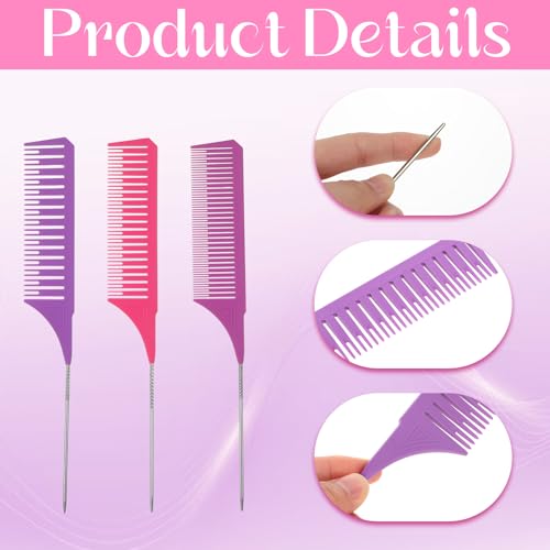 Set de 3 Peines para Teñir Pelo Acero Inoxidable miniatura 3