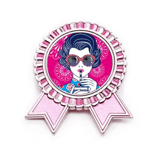 Broche badge lunettes rouge en métal pour relooker une tenue triste sans changer de vêtements