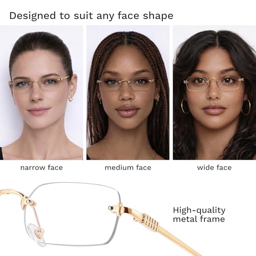 Image of livho Blue Light Blocking Glasses for Women and Men, Lightweight Metal Frame Computer Glasses, Anti Eye Strain, UV Protection