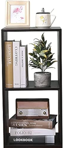 Etnicart Double cube, meuble de rangement, bibliothèque, étagère, wengé, 35 x 30 x 70 cm, bois MDF, étagère design pour bureau, entrée, salon