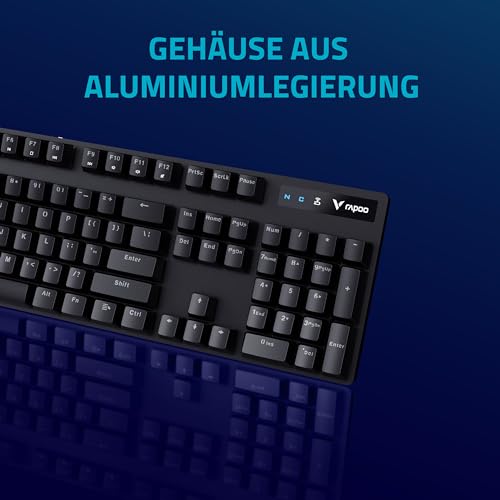 V500PRO 2.4 Tastiera meccanica senza fili, durata della batteria 120 ore, design ultra sottile, layout tedesco QWERTZ, nero - Tastiera gaming - Immagine 4