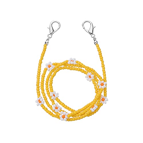 Image of Colorful Daisy Flower Beads Sunglasses Lanyards Holder Chain Necklace Strap Anti-Lost Beaded Detachable for Women