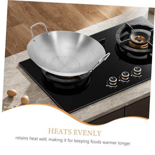 Wok de acero inoxidable con dobles asas aislantes miniatura 3
