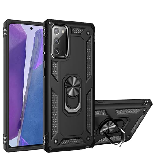 for Samsung Galaxy Note 20 5G Case, for Samsung Note 20 Dual Layer Protective Heavy Duty Armor Rugged [Military-Grade] Protective，Magnetic Kickstand Car Holder Phone Case Black