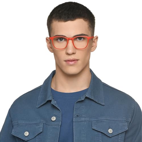 Image of HUSTLR Lenskart | Zero Power Bluecut & Antiglare Computer Eyeglasses | Full Rim Square Shape | As Seen On Shark Tank | For Men & Women | Medium | LB E14058-W