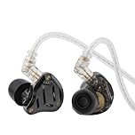 Linsoul KZ ZS10 PRO 2 in Ear Monitor IEM, 1DD+4BA Hybrid Wired Earbuds, with 4-Level Tuning Switch, 3-Way Crossover Gaming Earbuds, Silver-Plated IEM Cable for Musician Audiophile (Black, with Mic)
