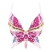 Women's Butterfly Sequin Belly Dance Bra Top Sparkly Beaded Crop Top Sexy Performance Costume Carnival