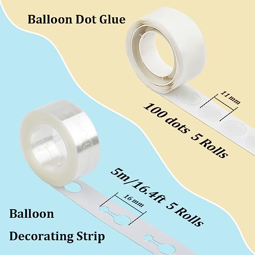 5 Sets Balloon Arch Strip Kit, Balloon Arch Garland Decorating Strip Kit Balloon Tape Strip Balloon Decoration Strip Kit Dot Glue Stickers Double Side Tape For Wedding Birthday Baby Shower Decorations #TOP3