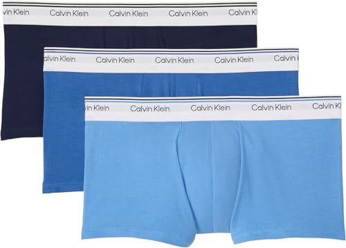 Calvin Klein Herren 3er Pack Boxershorts Trunks Balance Low Rise, Mehrfarbig (Pct/Dft/SIL), M