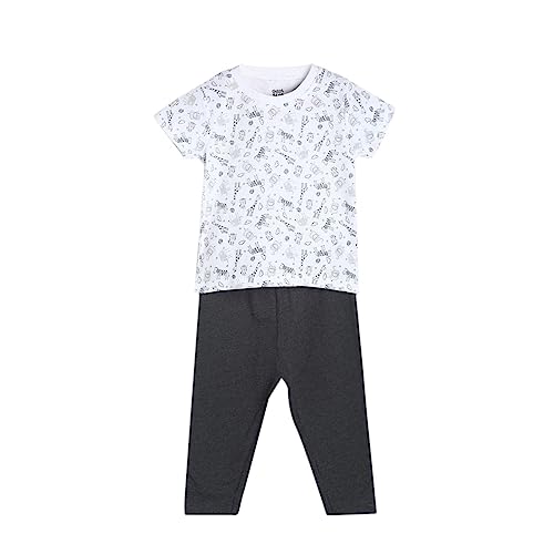Image of miniklub Baby Round Neck Short Sleeve Knitted Cotton Clothing Set, Pack of 2 (Multi Color)