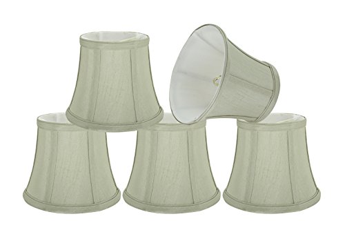 Up To 40% OFF Aspen Creative 30392-5 Small Bell Shape Chandelier Clip-On Lamp Shade Set (5 Pack), Transitional Design in Ivory, 6" bottom width (4" x 6" x 5" )