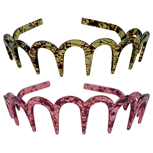 Shark Tooth Headband, 2pcs Tooth Comb Headband Unisex Band for Women Men, Assorted Color, 15X12.8X3.5cm - Image 4