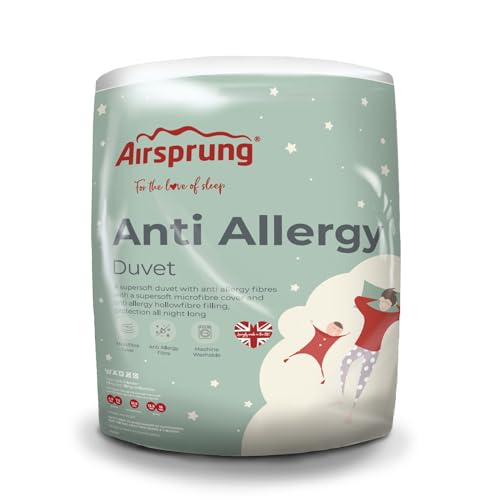 Airsprung Anti-Allergy 16.5 Tog King Bed Size Breathable Extra Warm Hollowfibre Heavy Winter Duvet Quilt, Soft Touch, Energy Efficient, Made In The UK (225cm x 220cm)