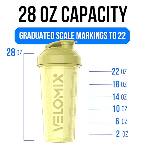 Image of VELOMIX -6 PACK- 28 oz Protein Shaker Bottle for Protein Mixes - 6x Wire Whisk | Leak Proof Shaker Cups for Protein Shakes | Protein Shaker Bottle Pack | Protein Shake Cup (Pastel Power Series)