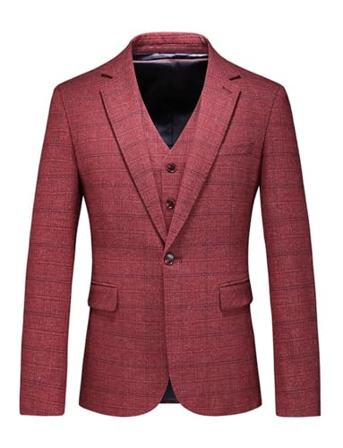 Costume de soirée de qualité supérieure style blazer ajusté à carreaux Ulnomio pour hommes