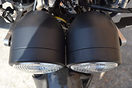 Nero 4  Moto Doppio Dominator Faro Cafe per Moto