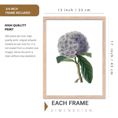 Image of kotart Floral Wall Art Home Decoration | Aesthetic Paintings With Frame For Living Room Bed Room Hotel Wall Decor Digital Reprint Set of 3 (13X17 inch)