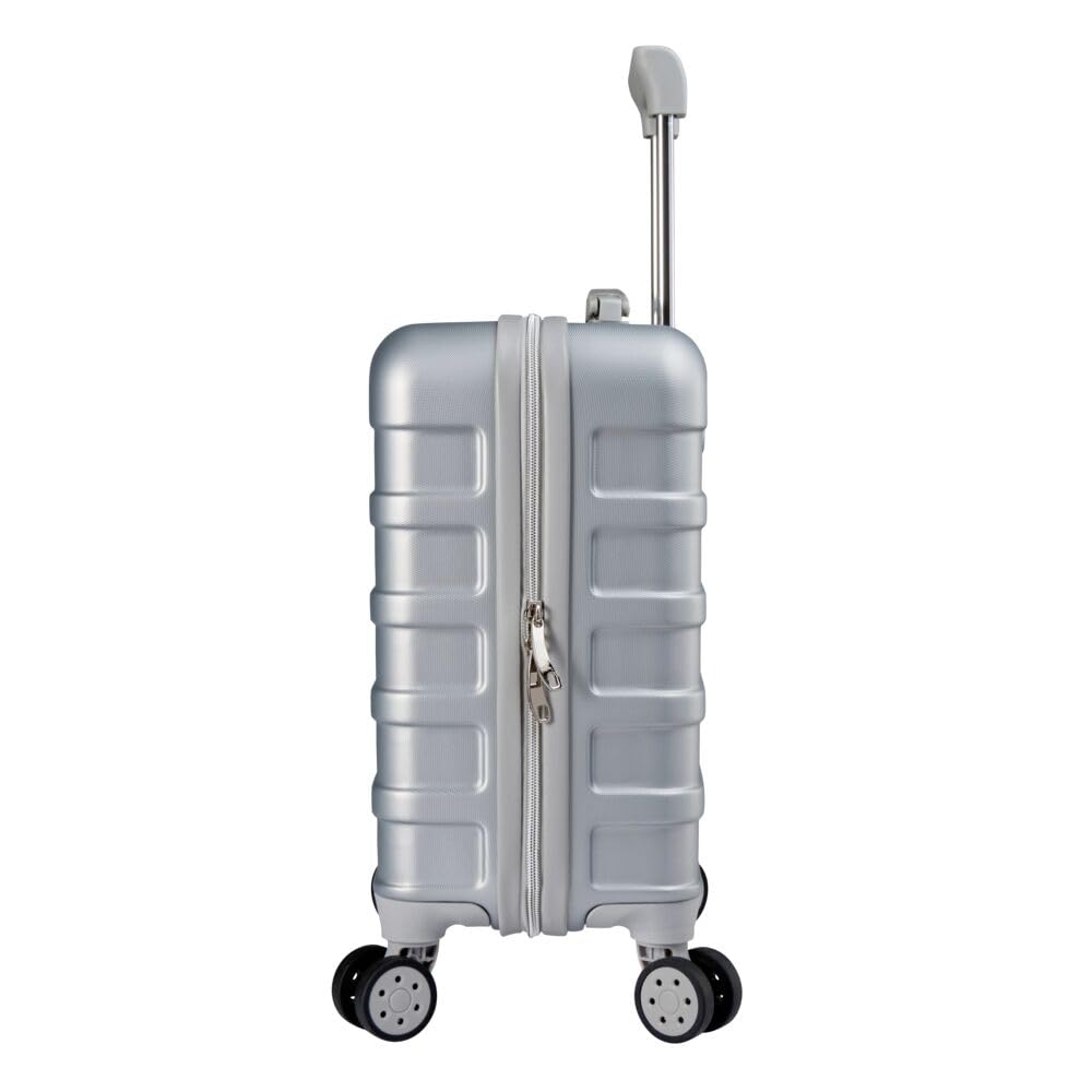 Cabin Max Anode walizka podręczna 30 l, 45 x 36 x 20 cm, lekka, twarda obudowa, 4 koła, lekki bagaż podręczny nadaje się do łatwego montażu pod siedzeniem (srebrna, 45 x 36 x 20 cm)