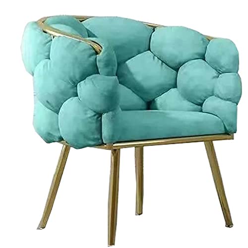 ベルベットのアクセントチェア、モダンなソファチェア金属の安定した構造、寝室リビングルームハウスファミリーストアチェア布張りレジャーアームチェア (Color : Lake blue golden legs)
