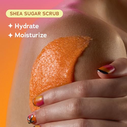 Image of Lisa Frank x Tree Hut Rainbow Mango Body Scrub, Exfoliating & Hydrating Sugar Scrub with Shea Butter & Essential Oils, Smooth Skin, Body Exfoliator For All Skin Types, Self Care Gifts for Women, 18 Oz