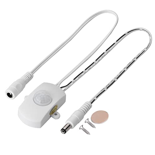 5A Led Strip Sensor Power Switch, 6?24V Mini PIR Infrared Motion Switch for LED Strip Light(White)