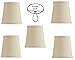 Upgradelights Beige Linen 4 Inch Mini Clip On Chandelier Lamp Shade (Set of 5) 2.5x4x4