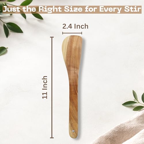 Image of Classyo Neem Wood Spoon for Cooking, Wooden Spatula for Non Stick Pan, Wood Ladle, Wooden Spoons for Cooking, Naturally Antimicrobial and Non Stick (Spatula)
