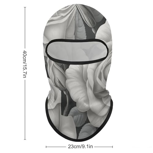 Balaclava de Patrón Rosa Gris para Hombres y Mujeres con Protección UV, para Deportes al Aire Libre, Esquí y Camping miniatura 2