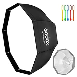 Godox SB-UE 32″/80cm Octagon Softbox Kit, Octa Foldable Umbrella Softbox, Portable Octabox with Bowens Mount Speedring and Carrying Bag for Studio Flash Monolight, Portrait and Product Photography